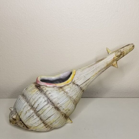 UNIQUE Conch Shell Planter Nautical Sealife Coastal Beach House Decor Italy 36/2 - Picture 2 of 12